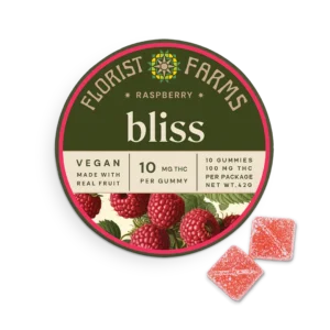 florist farms gummies bliss | raspberry | 10pk