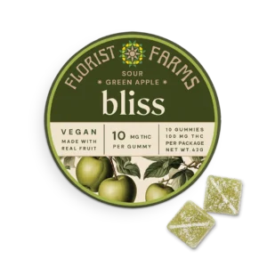 florist farms gummies bliss | sour green apple | 10pk
