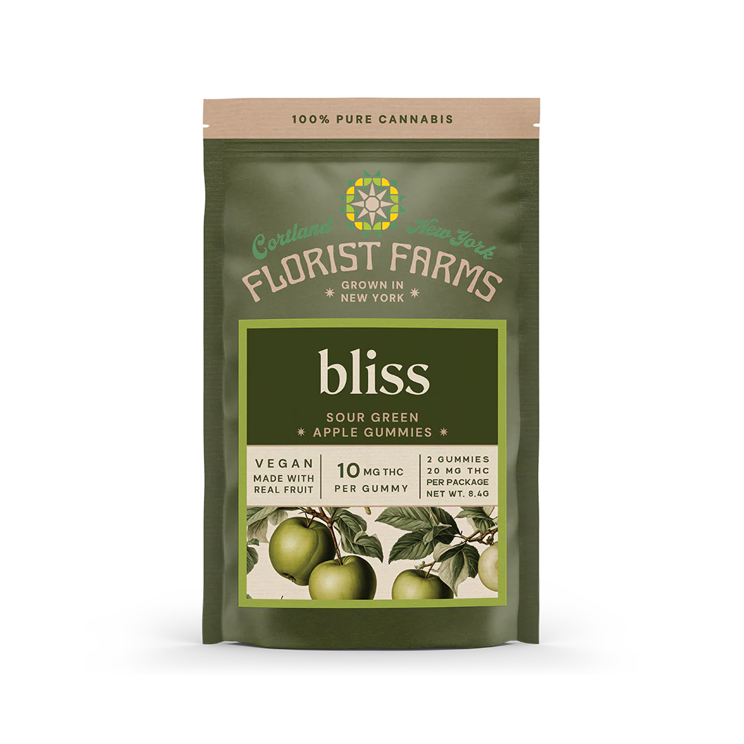 FloristFarms Gummies BlissSourGreenApple 2pk