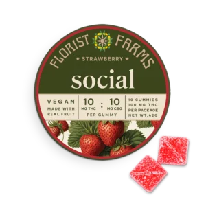 florist farms gummies social | strawberry | 10pk