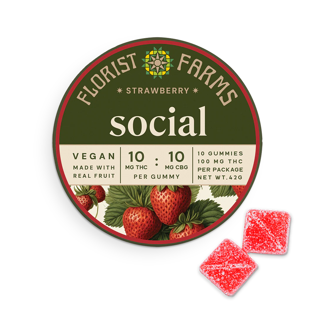 florist farms gummies social | strawberry | 10pk florist farms gummies social | strawberry | 10pk